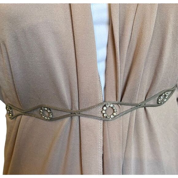 Trimming Shop 48" Long Silver Diamante/Diamond Rhinestones Studded Waist Chain B - Picture 5 of 6